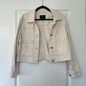 Banana Republic Cropped Cream Jean Jacket
